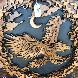 Beautiful Handcrafted Wooden Eagle Wall Decor